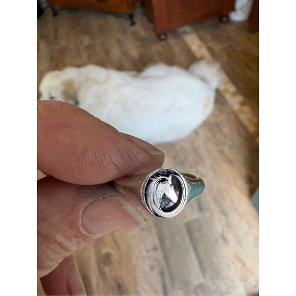 Ring, Horse Head Sterling Silver Ring, New, size 7, Hand Made, Artisan, Unique - Picture 2 of 7
